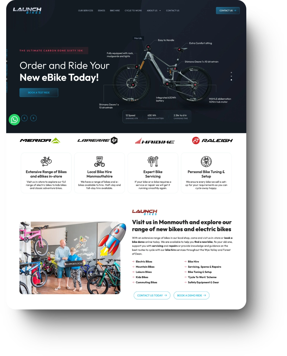 CloudForce-Web-Design-LaunchBikes-Monmouth-UK